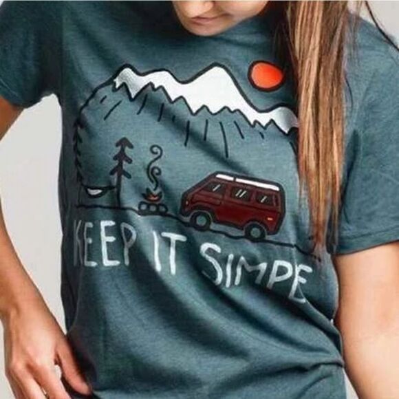 Graphic Short Sleeve Tee Shirt “Keep It Simple” - Picture 1 of 2